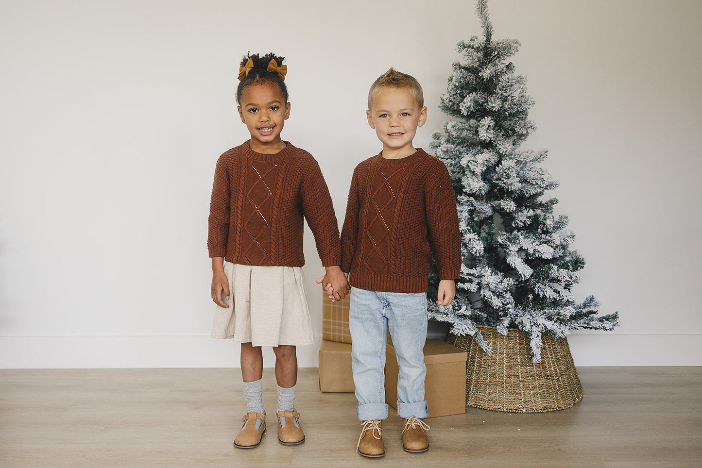 Dark Rust Cable Knit Sweater