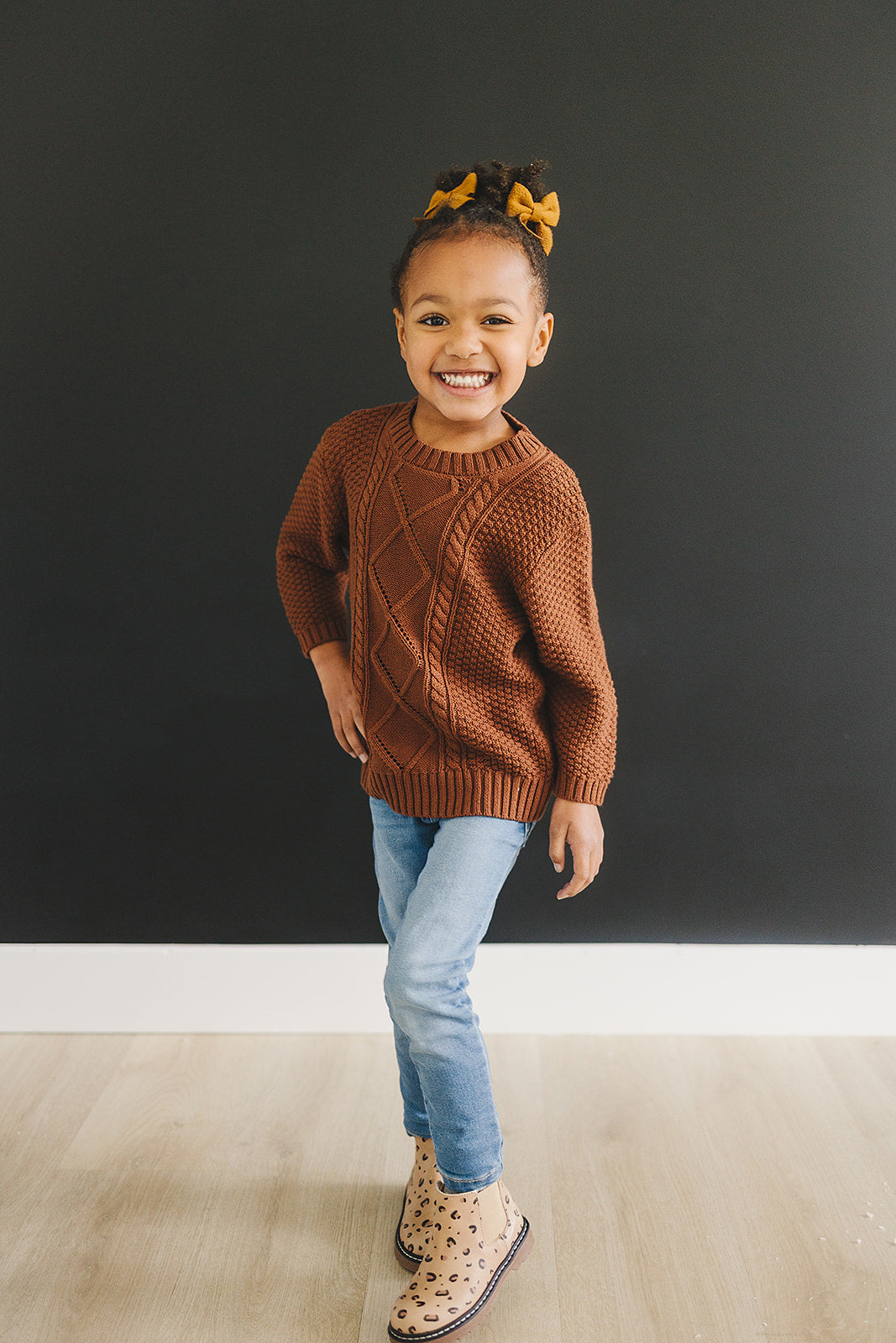 Dark Rust Cable Knit Sweater