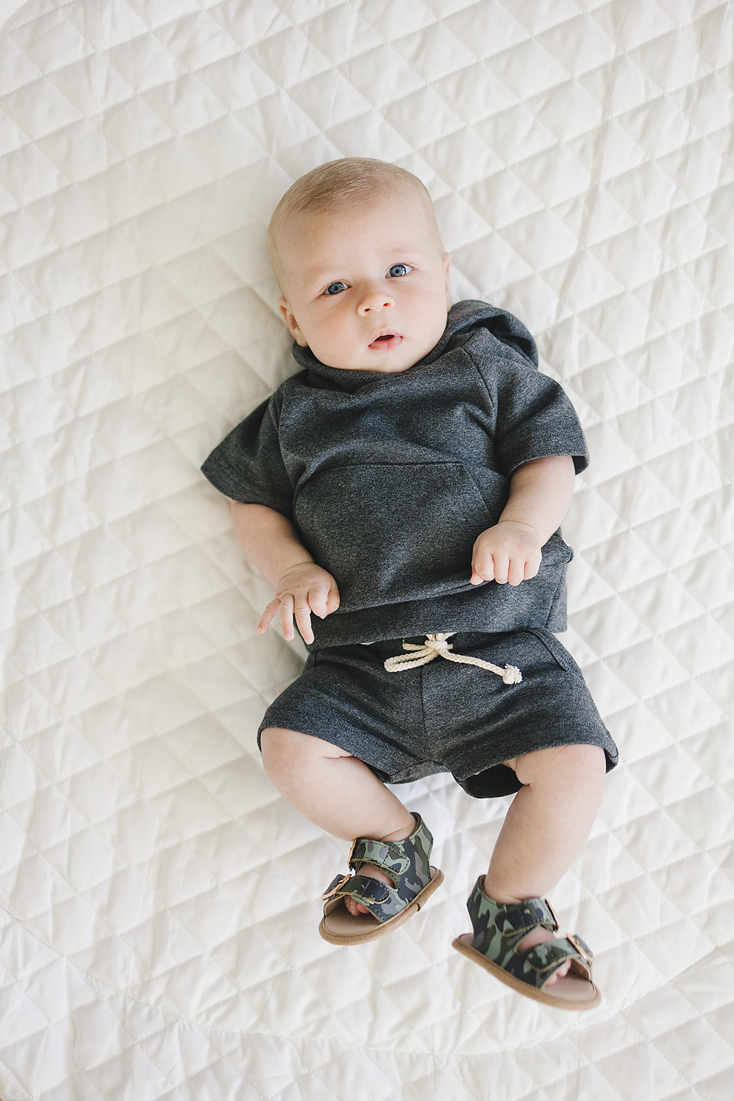 Charcoal Short Sleeve Hoodie