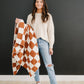 Rust Checkered Plush Blanket