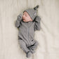 Grey Organic Ribbed Newborn Knot Hat