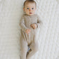 Oatmeal Organic Cotton Ribbed Zipper