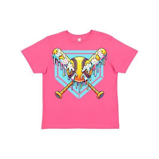 Softball Melted Ice Cream Graphic Tee