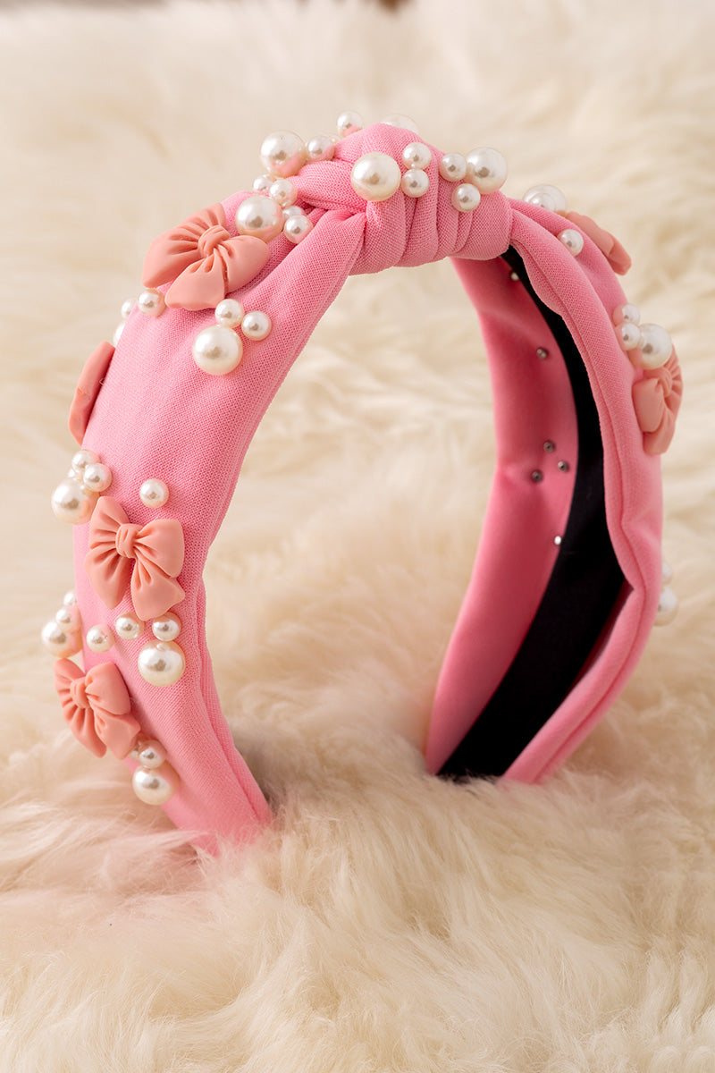 Bow Beaded Pearl Headband