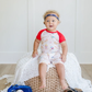 Baseball Snacks Raglan Romper