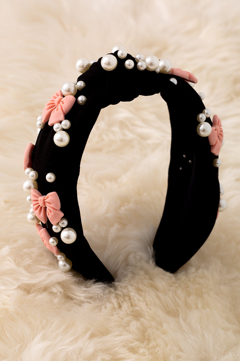 Bow Beaded Pearl Headband