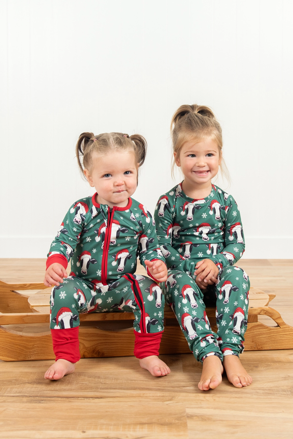 Santa Cows Christmas Bamboo Baby Zippy