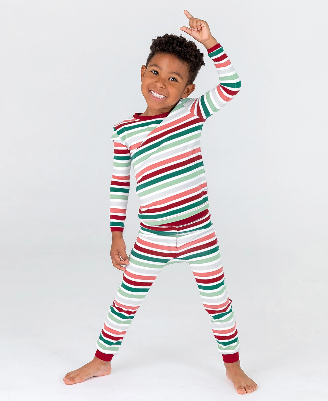 Holly Jolly Stripe Long Sleeve Pajama Set