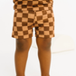 Espresso Checkered Bamboo Shorts Set