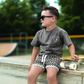 Boys Clothes Check Ya Later Shorts Black Gray