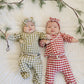 Red Gingham Cotton Layette Set