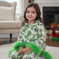 Grin Bow Feather Trim Pjs