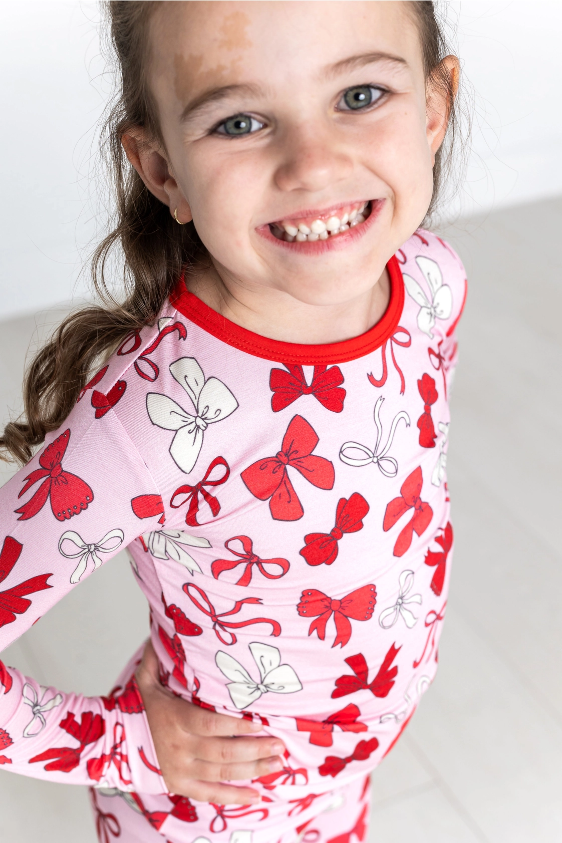 Red Bows Long Sleeve Jammies Set