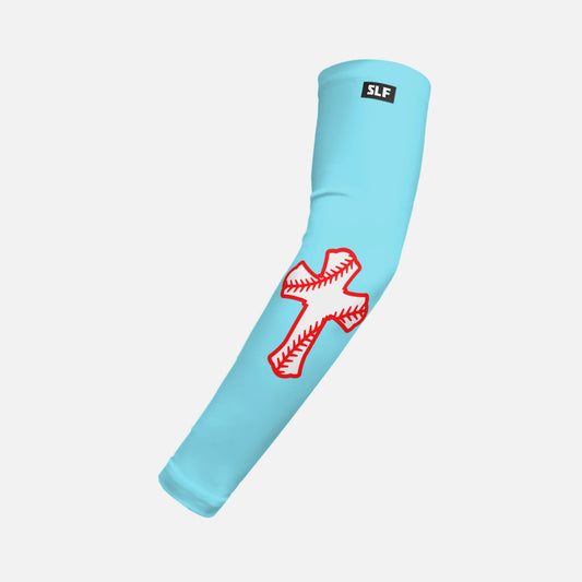 Sky Baseball Cross Kids Arm Sleeve