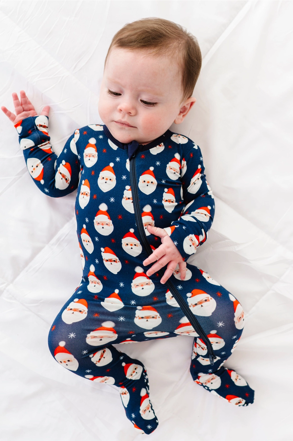 Vintage Santa Footsie-Navy