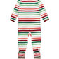 Holly Jolly Stripe Footed One Piece Pajama