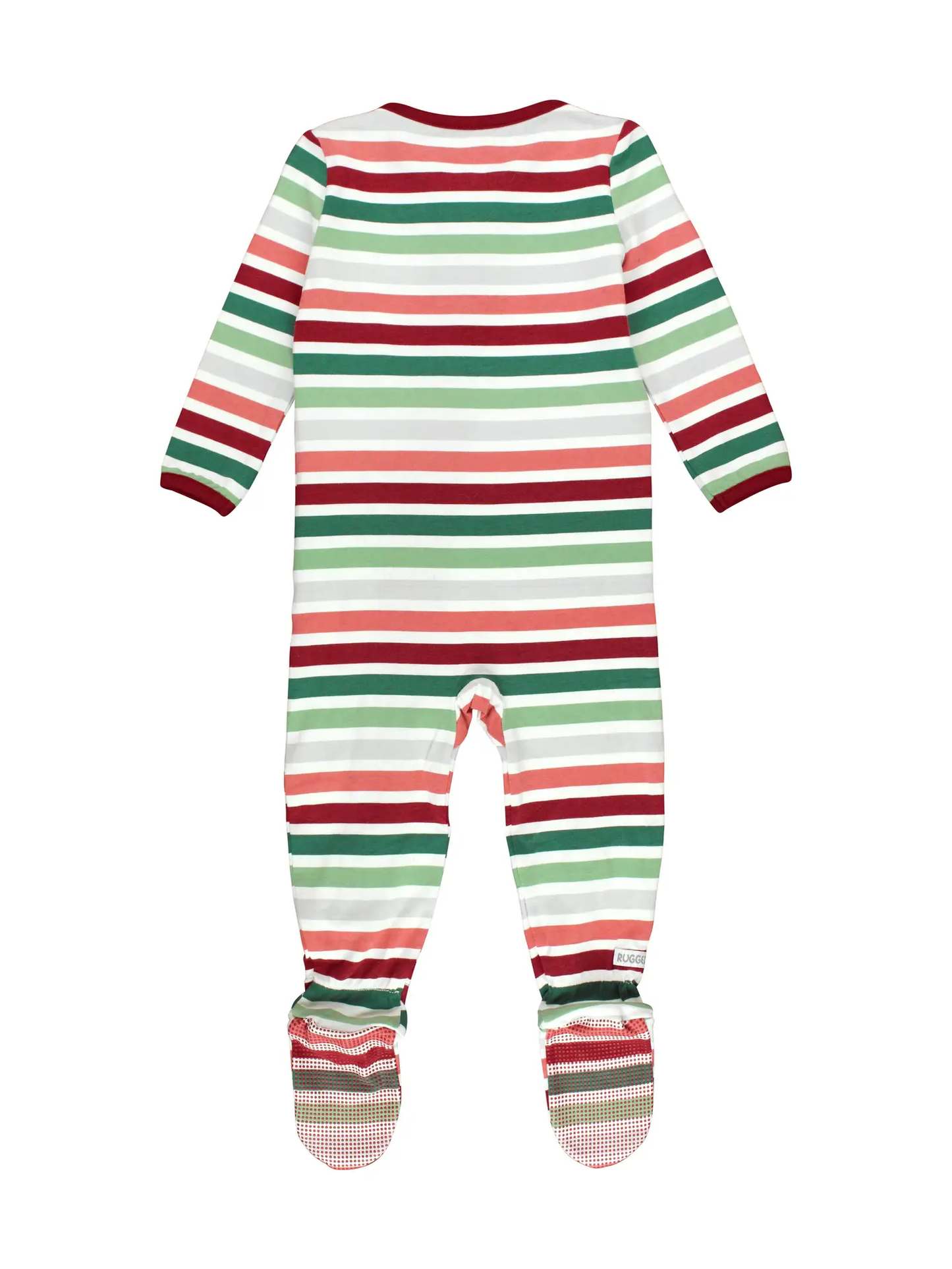 Holly Jolly Stripe Footed One Piece Pajama