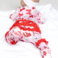 Red Bows Ruffle Footie