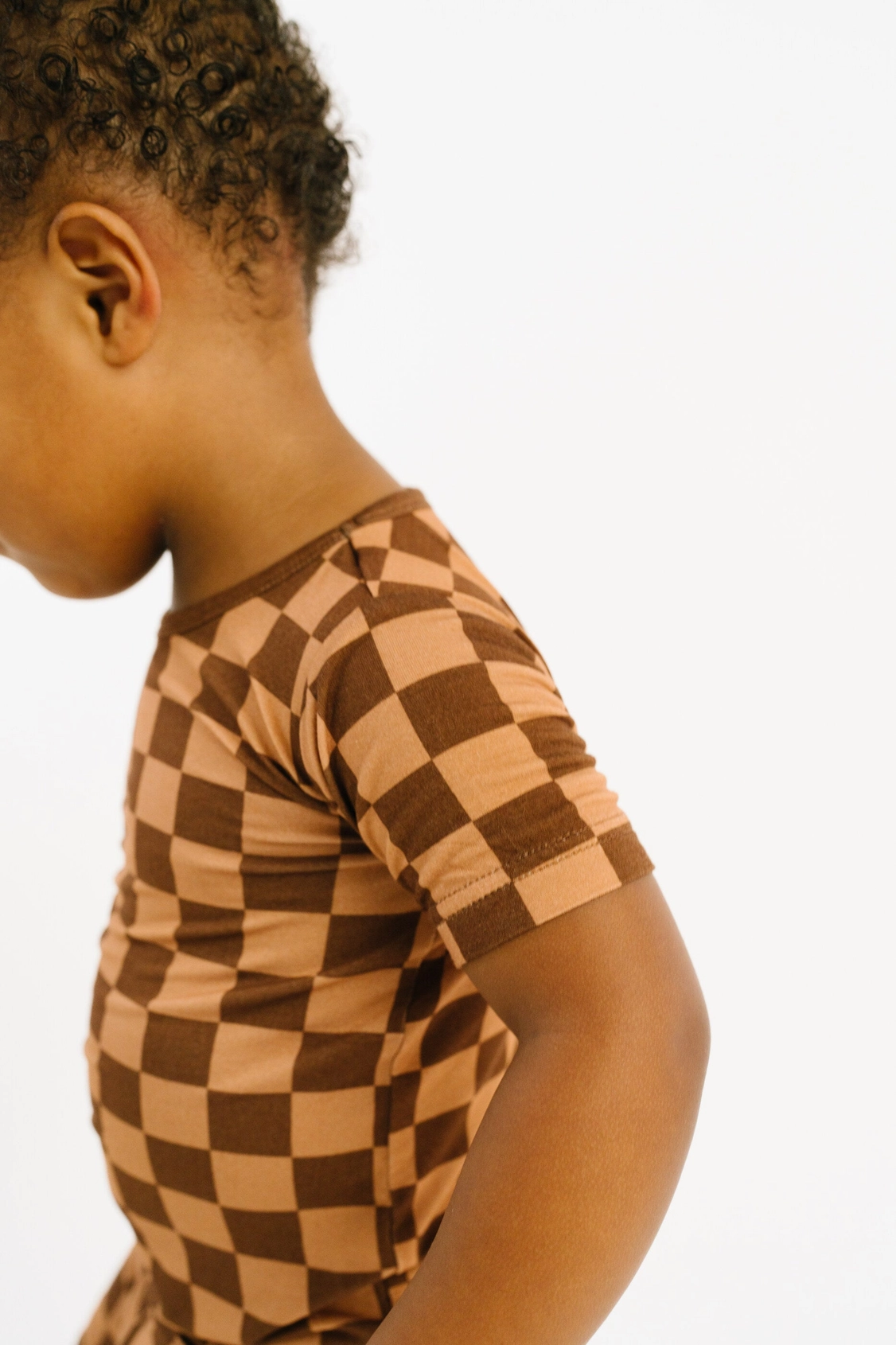 Espresso Checkered Bamboo Shorts Set