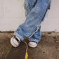 Smiley Face Baggy Jeans Blue