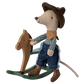 Cowboy mouse on rocking horse, Little brother