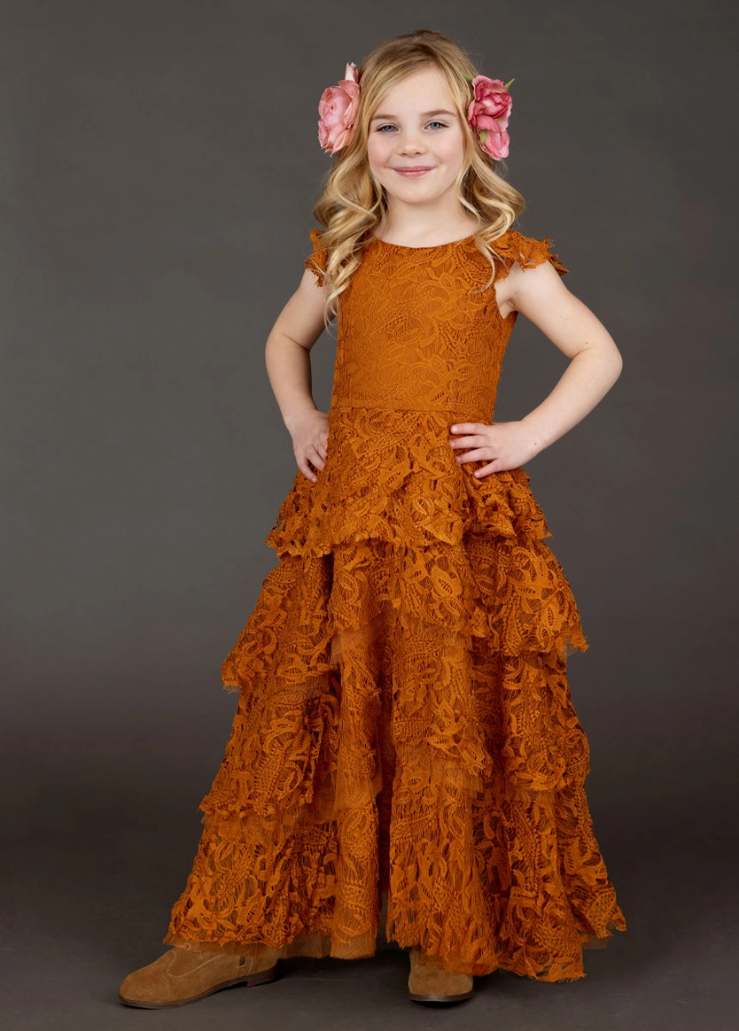 Toddler Lyra Dress in Marigold