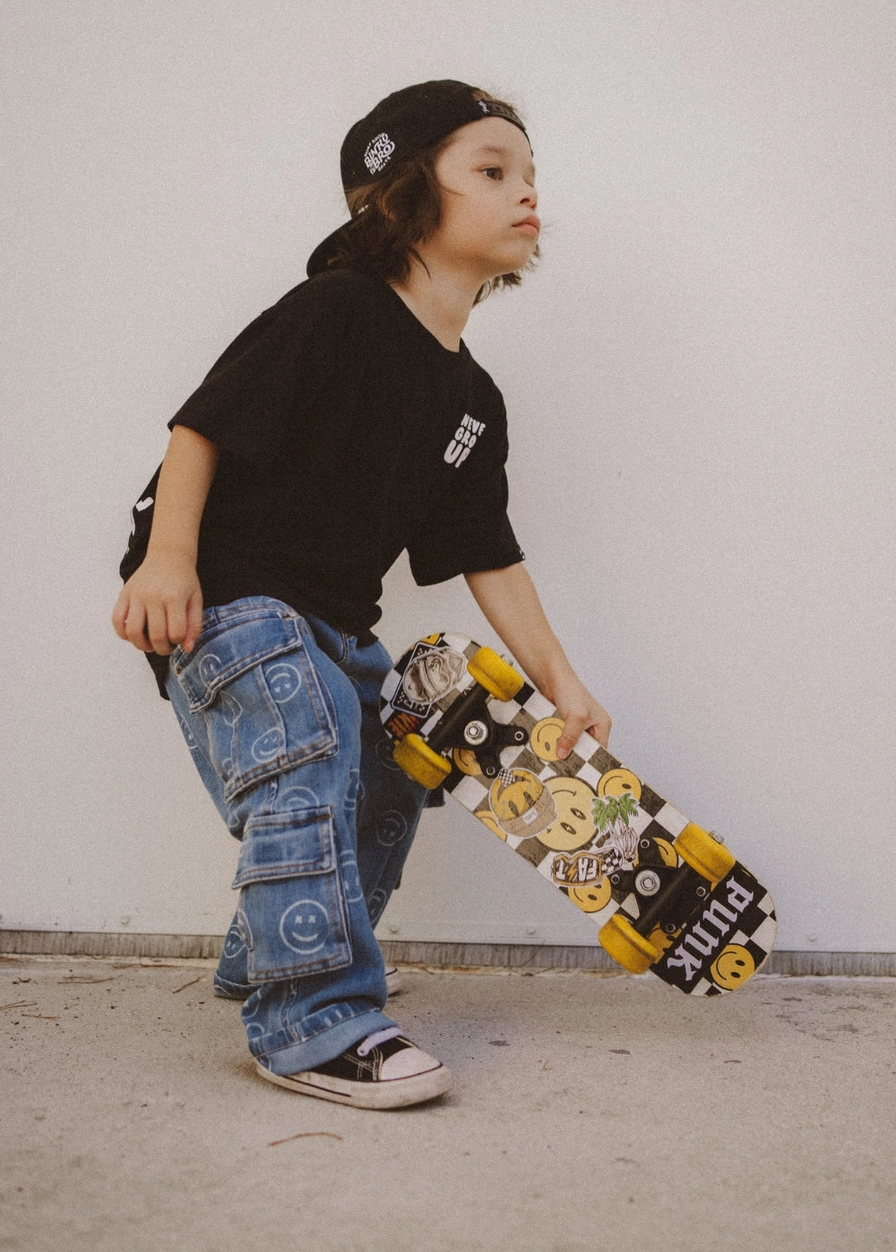 Smiley Face Baggy Jeans Blue