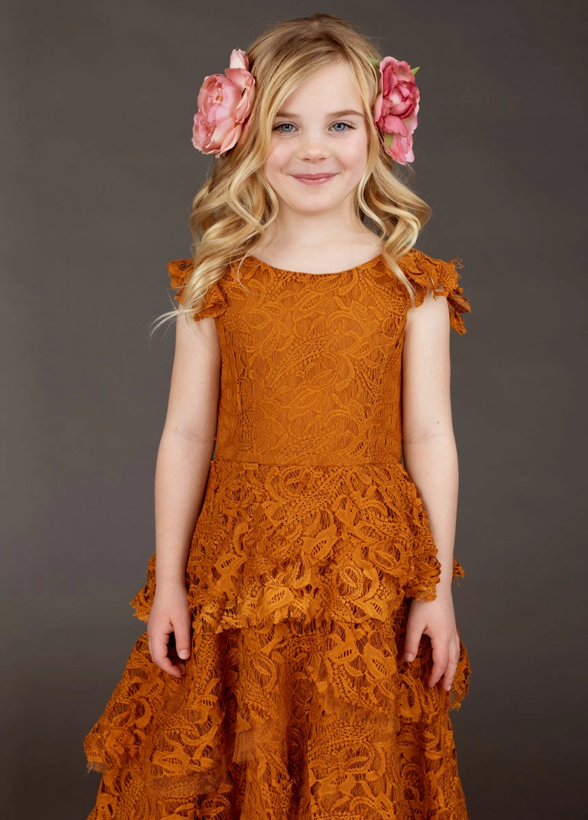 Toddler Lyra Dress in Marigold