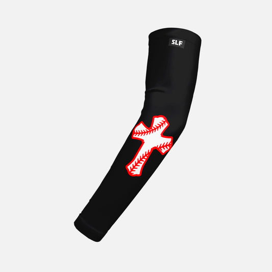 Black Baseball Cross Kids Arm Sleeve
