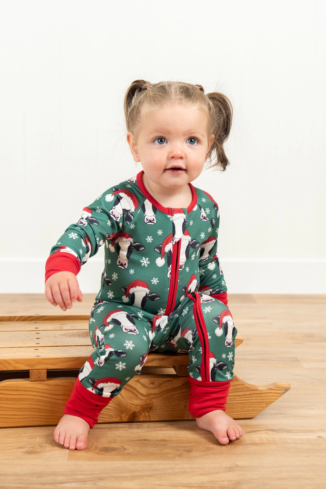 Santa Cows Christmas Bamboo Baby Zippy