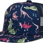 Flat Brim Trucker Hat - Dinosaur Print