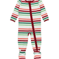 Holly Jolly Stripe Footed One Piece Pajama