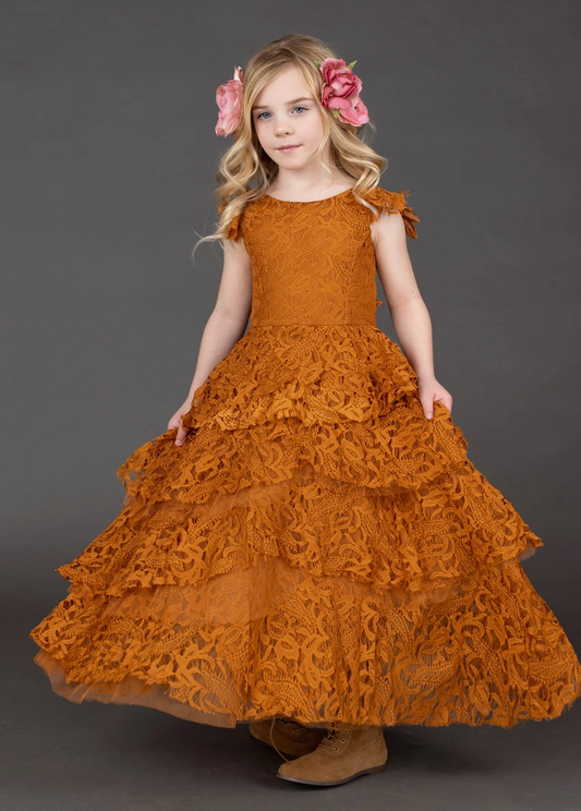 Toddler Lyra Dress in Marigold