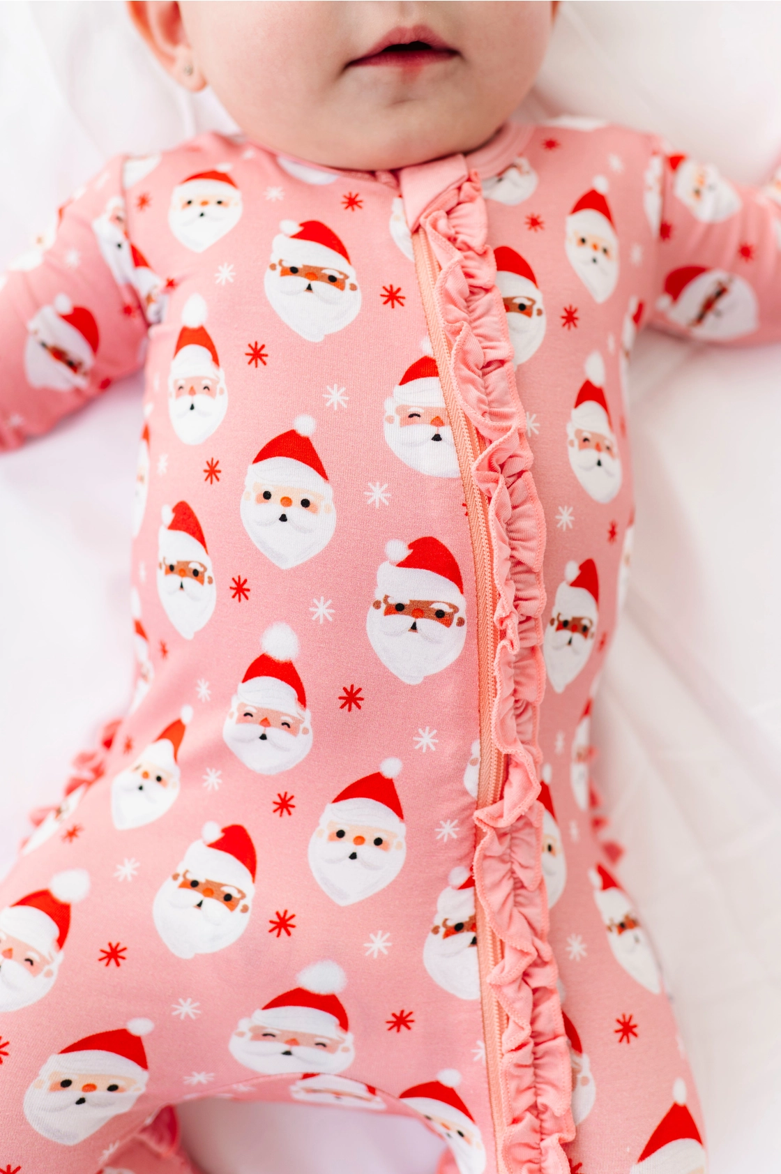 Vintage Santa Ruffled Footsie