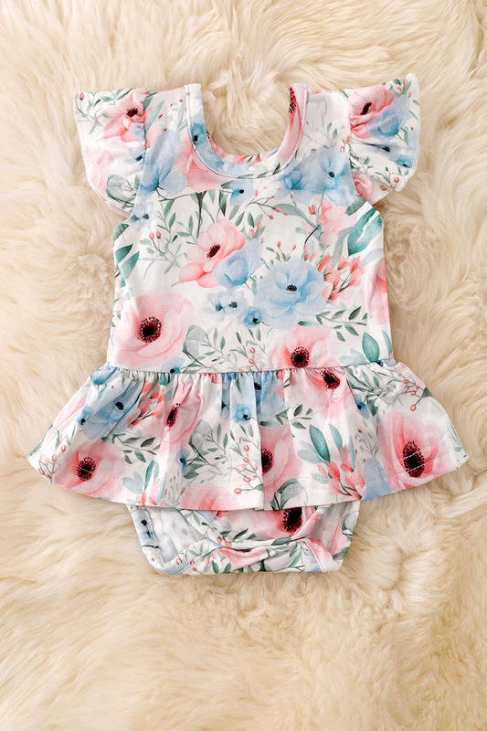 Bamboo Floral Twirl Onesie