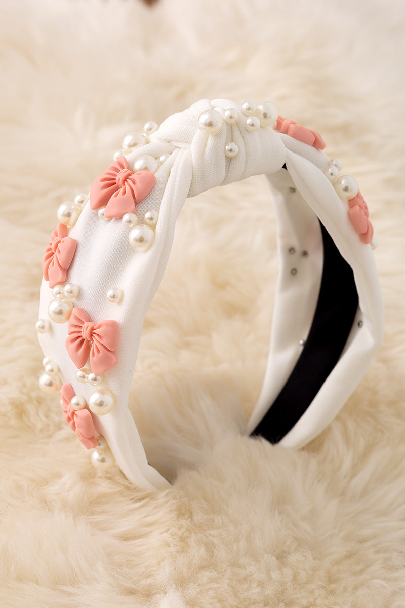 Bow Beaded Pearl Headband