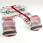 Holly Jolly Stripe Footed One Piece Pajama