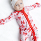 Red Bows Ruffle Footie