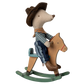 Cowboy mouse on rocking horse, Little brother