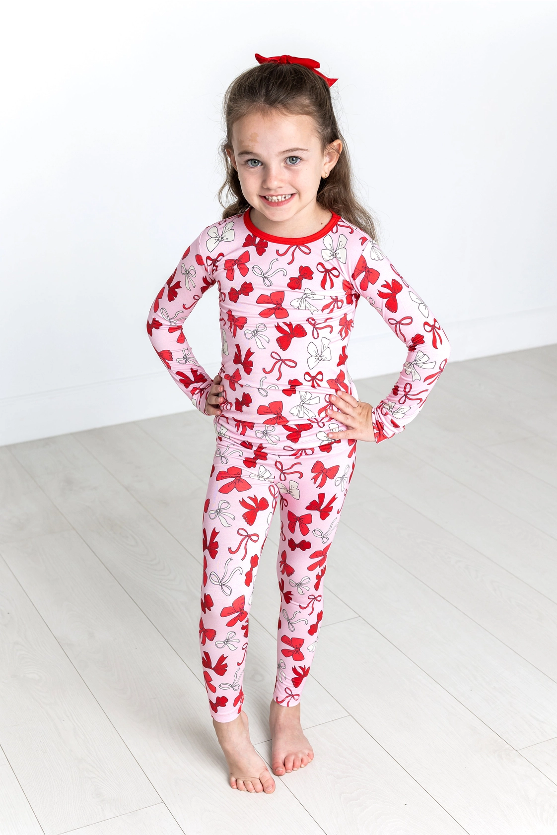 Red Bows Long Sleeve Jammies Set