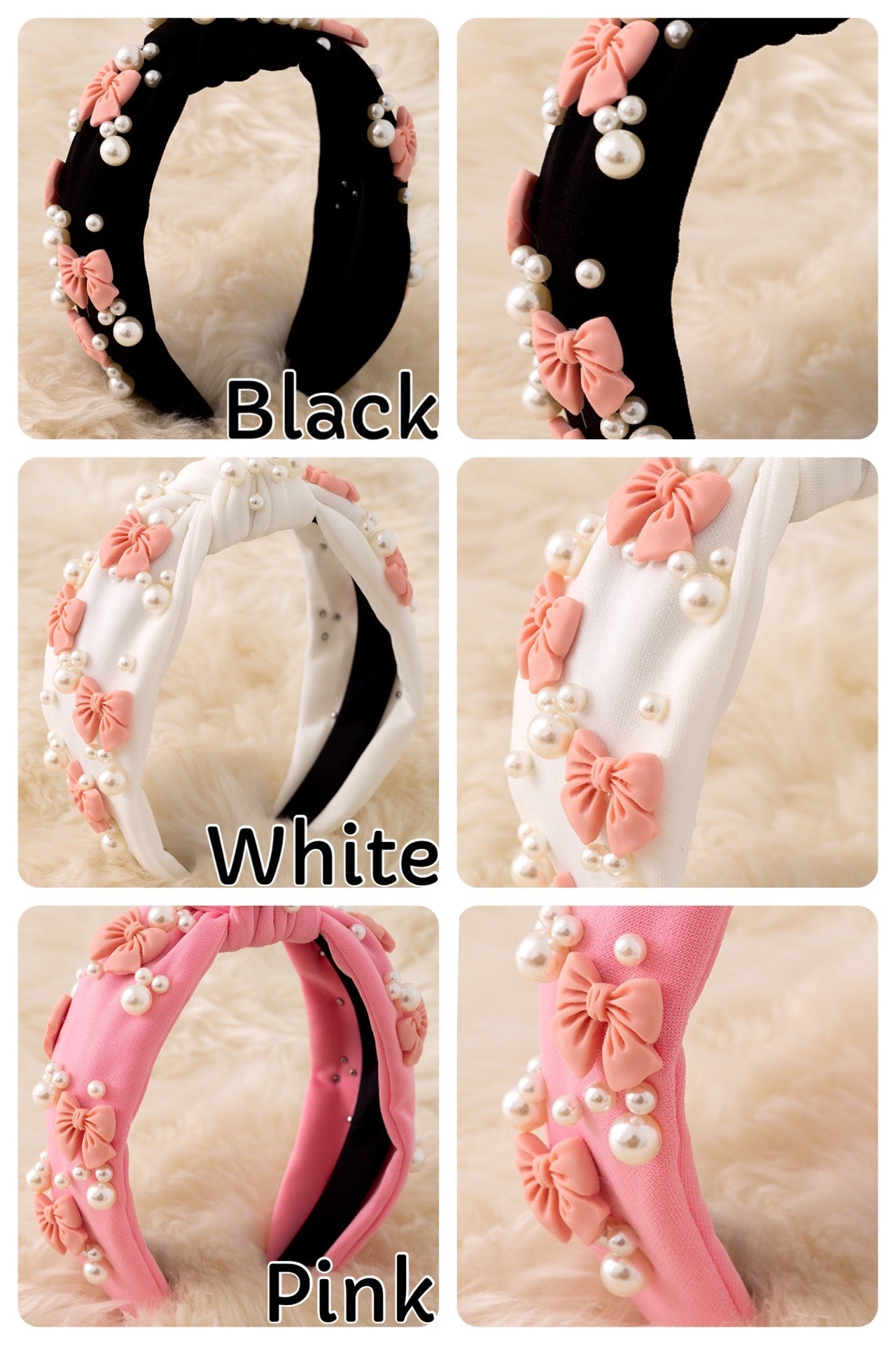 Bow Beaded Pearl Headband