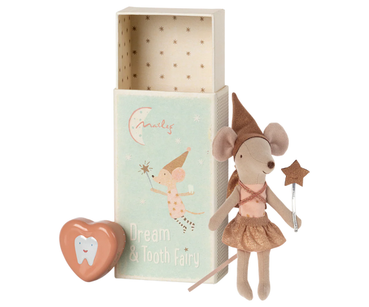 Tooth fairy mouse in matchbox - Rose