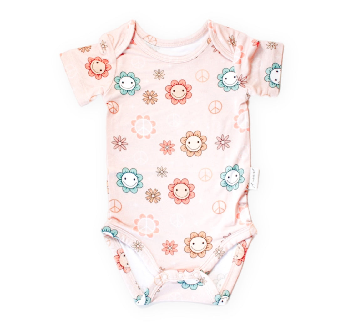 Peace + Love Bamboo Onesie
