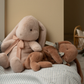 Sleeping bunny plush, Small - Soft brown