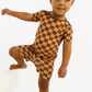 Espresso Checkered Bamboo Shorts Set