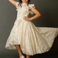 Toddler Kristy Petticoat Dress in Cream Metallic