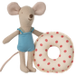Beach mouse with float, Little sister - Red dot