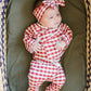 Red Gingham Cotton Layette Set