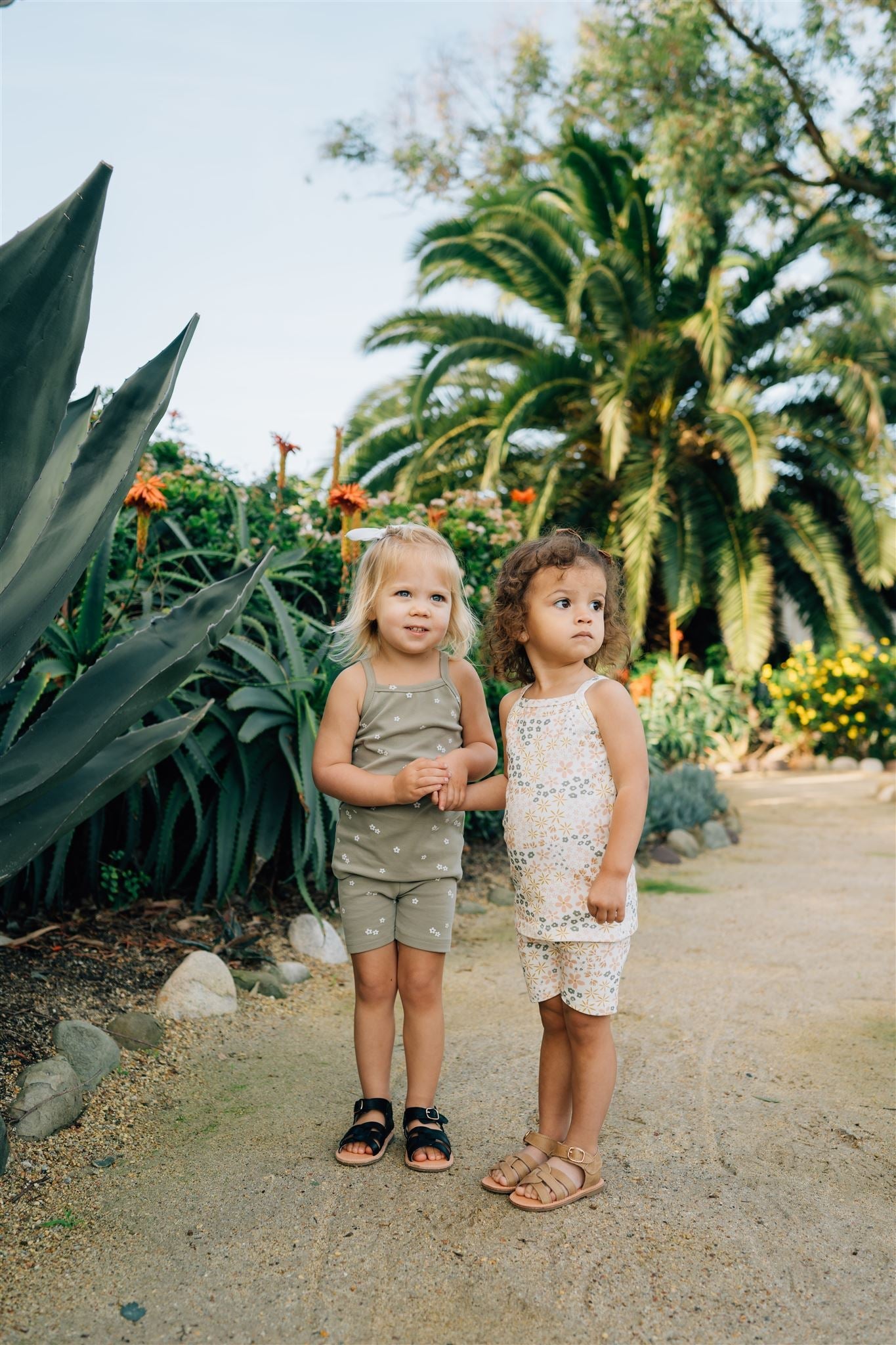 Sage Floral Tank + Biker Short Set