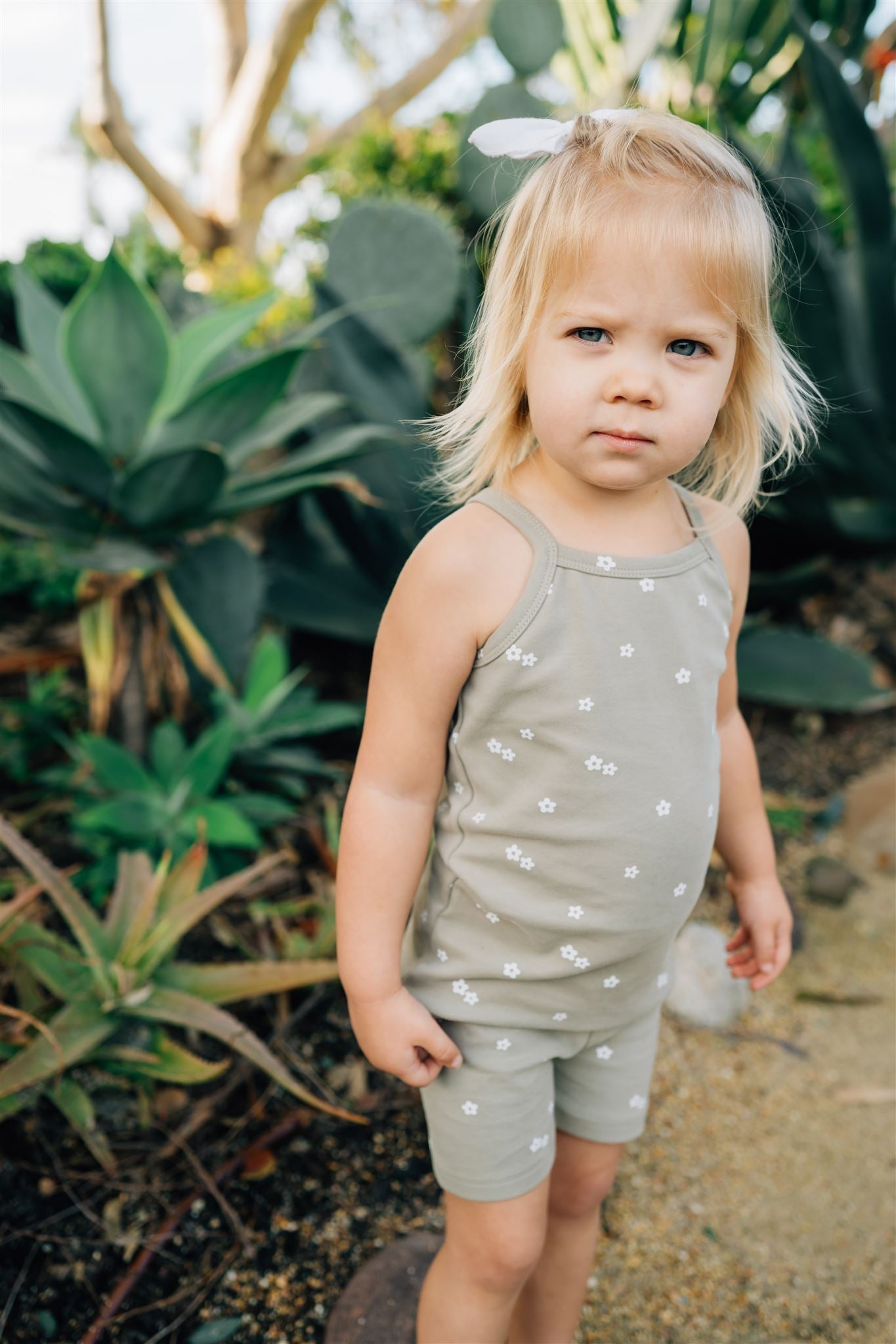 Sage Floral Tank + Biker Short Set